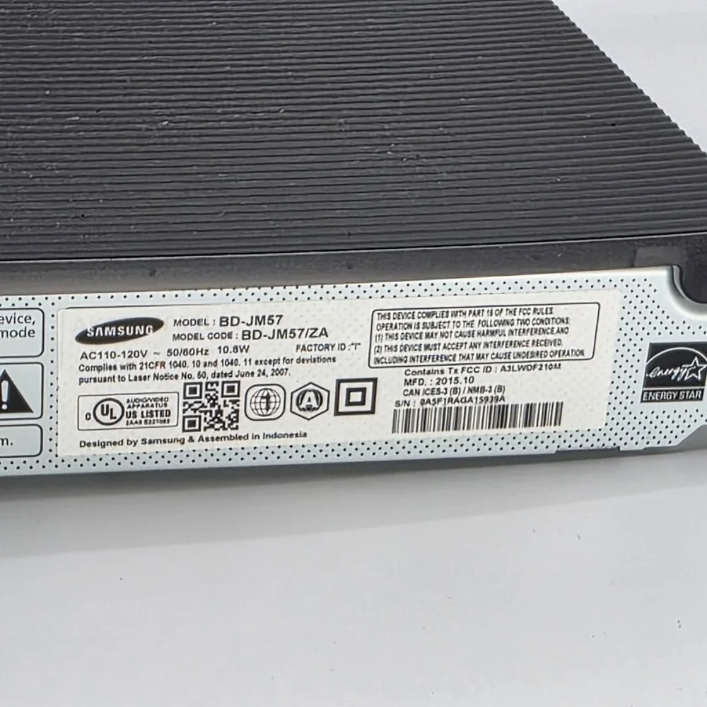 Samsung BD-JM57 Wi‑Fi FHD 1080p Blu-ray & DVD Player HDMI No Remote Tested
